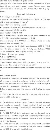 Sinotimer Voltmetru Panou Electric Digital Monofazic