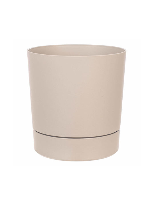 Kadax Kadax Kunststoff Blumentopf Beige mit Untersetzer 20x20cm