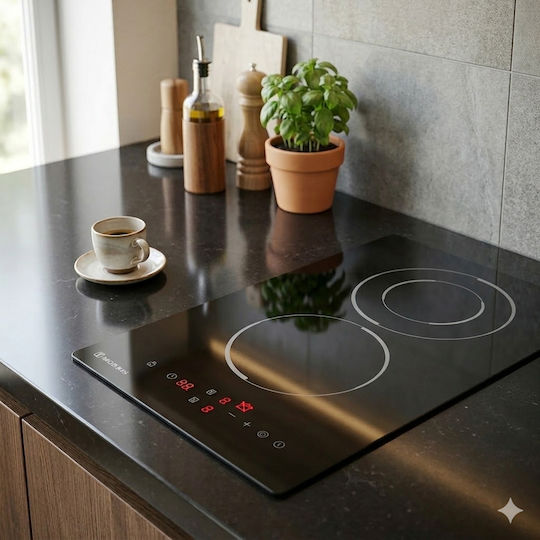 Morris Domino Plită Ceramică Autonom cu Funcție de Blocare 28.8x52εκ.