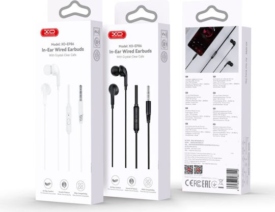 XO Ep86 In-ear Handsfree Earphones with 3.5mm Plug Black