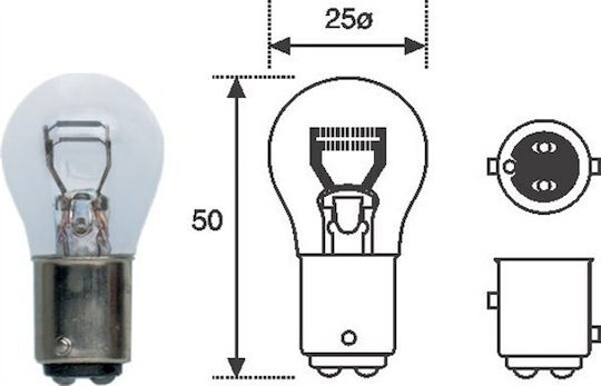 P21 5W 12V Birne Doppel-Glühfaden Weiß