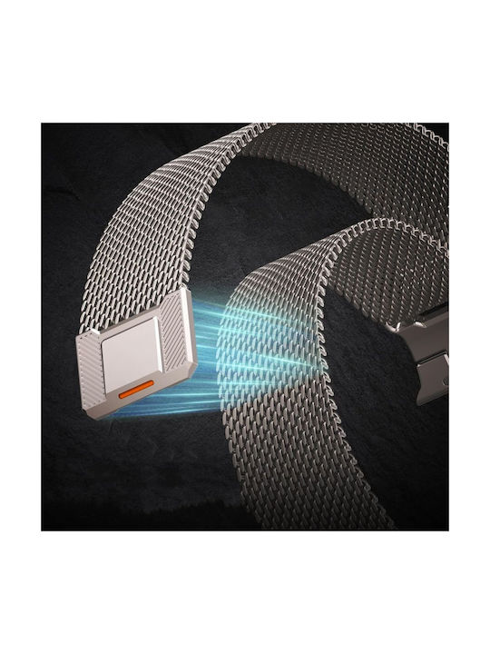 Tech-Protect Vanguard Tragbare Bänder Rostfreier Stahl Silber für Apple Watch 8 / 9 / 10 / 11 / SE / Ultra