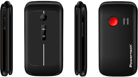 Powertech Sentry Dual SIM Κινητό με Μεγάλα Κουμπιά Μαύρο