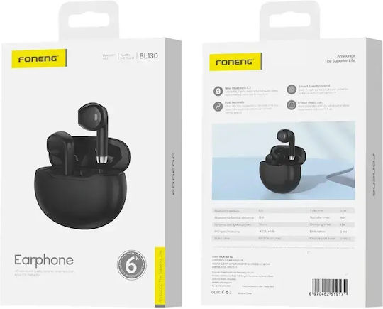 Foneng BL130 Earbud Bluetooth Handsfree Căști cu Carcasă de Încărcare Negru