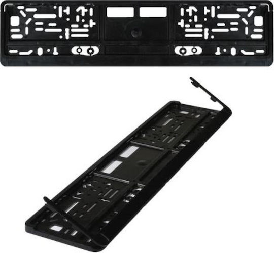 Autoline Car License Plate Frame Plastic 53 x 14cm Black 1pcs