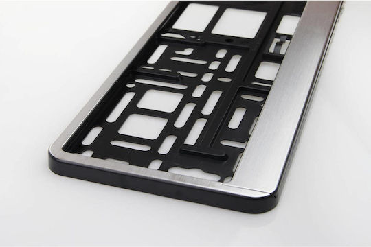 AMiO Car License Plate Frame Metallic 52.5 x 13.5cm Chromium 1pcs