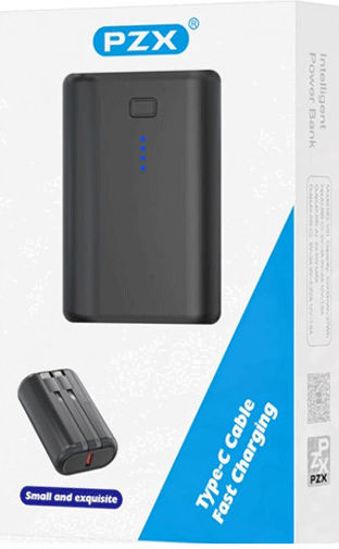 PZX V51 Power Bank 10000mAh 22.5W με Θύρα USB-C Μαύρο