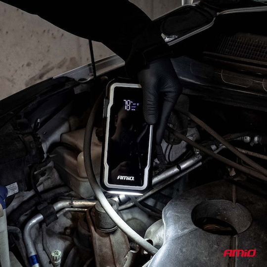 AMiO Tragbarer Batterie-Starter Auto & Motorrad 12000mAh mit Power Bank USB Taschenlampe 12V