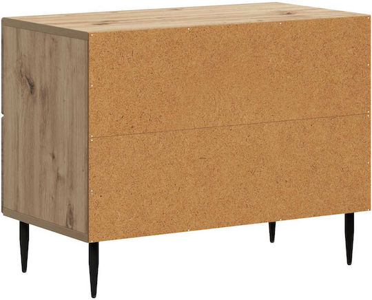 Nachttisch Holz mit Metallfüßen Braun 62x34.5x47.5cm