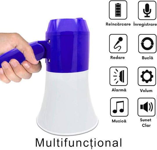 Professional Portable Megaphone Microphone Battery Siren Recording 300m Range