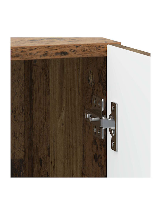 Wooden Bedside Tables With Metal Legs Brown 2 Pieces 43x34.5x50cm