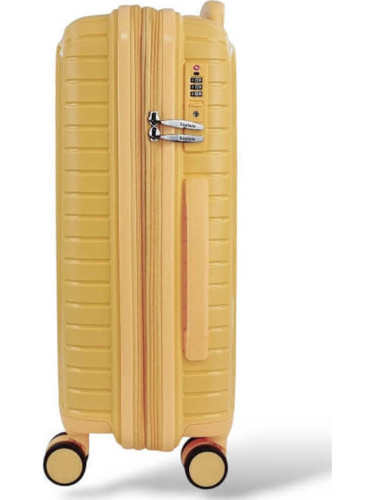 Stelxis Large Hard Yellow Travel Suitcase with 4 Wheels Height 76cm