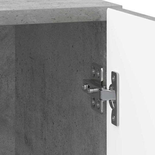 Wooden Bedside Tables With Metal Legs Gray 2 Pieces 43x34.5x50cm