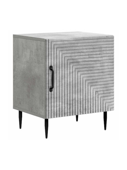Wooden Bedside Tables With Metal Legs Gray 2 Pieces 43x34.5x50cm