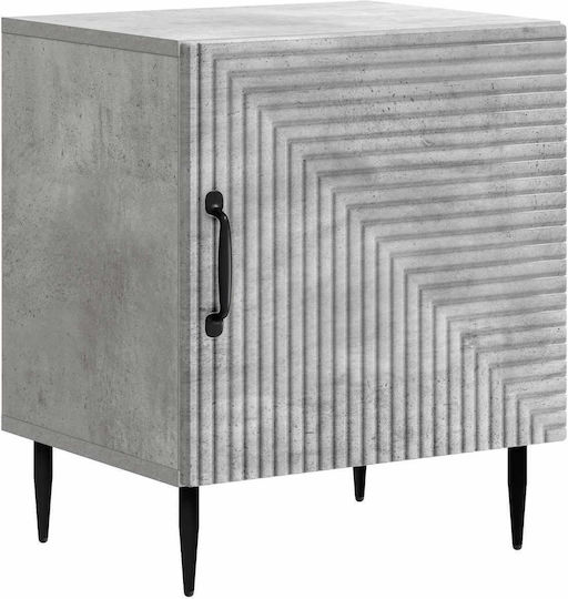 Wooden Bedside Tables With Metal Legs Gray 2 Pieces 43x34.5x50cm