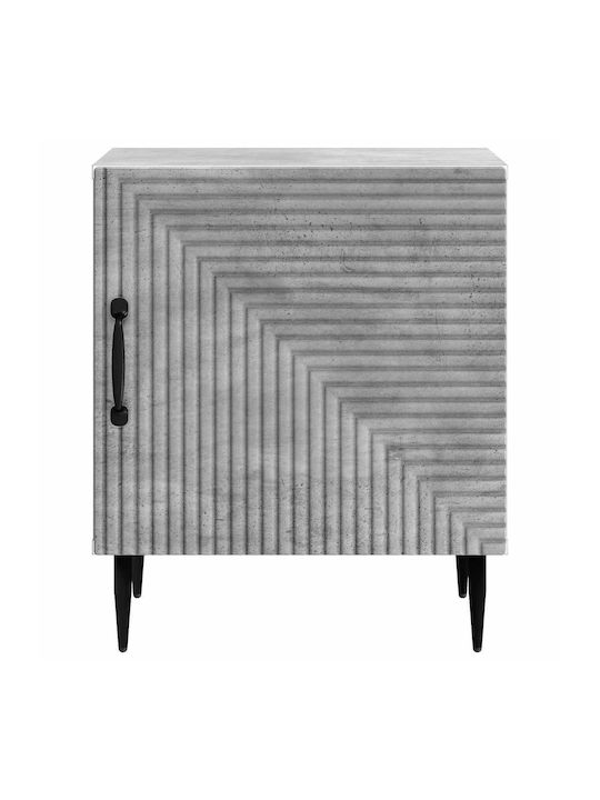 Wooden Bedside Tables With Metal Legs Gray 2 Pieces 43x34.5x50cm