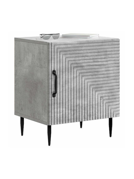 Wooden Bedside Tables With Metal Legs Gray 2 Pieces 43x34.5x50cm