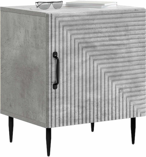 Wooden Bedside Tables With Metal Legs Gray 2 Pieces 43x34.5x50cm