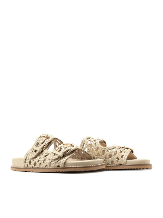 Ogunquit Leather Women's Flat Sandals Ecru