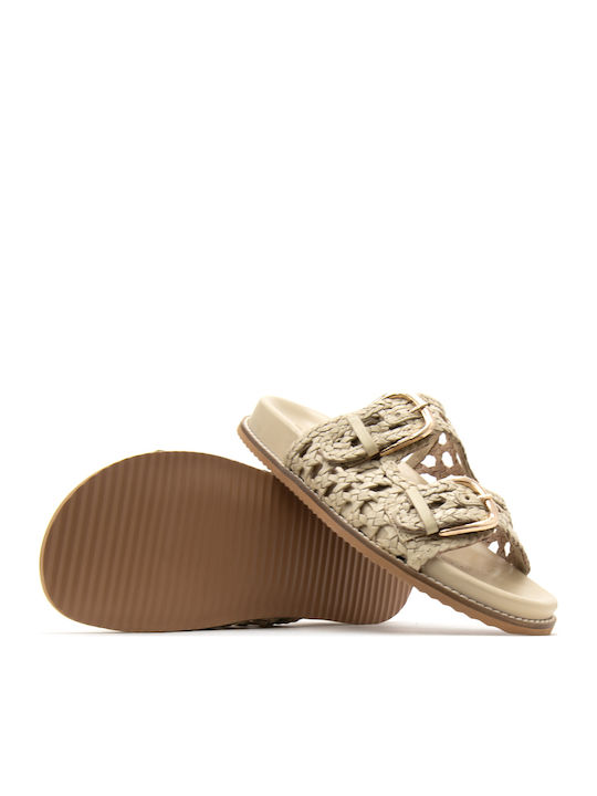 Ogunquit Leather Women's Flat Sandals Ecru