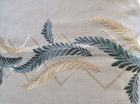 FRIPIA Linen Tablecloth With Green Embroidery 120x180cm FRIPIA Linen Tablecloth With Green Embroidery 120x180cm