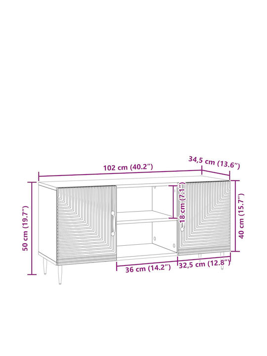 vidaXL TV-Ständer Braune M102xP34.5xH50cm