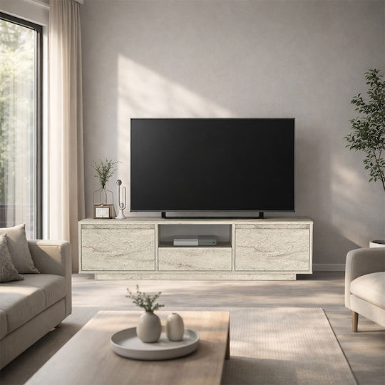 Έπιπλο Τηλεόρασης Lumbera Μπεζ Μ160xΠ29.5xΥ42cm