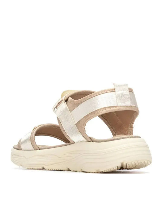 Leather Women's Flat Sandals Ecru