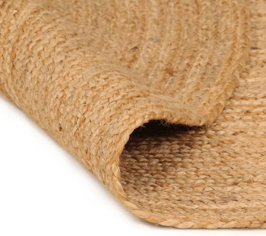 Handmade Round Summer Wicker Beige Rug Φ120cm