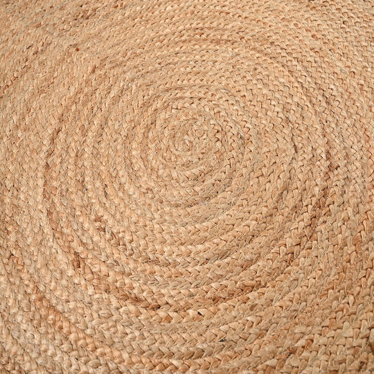 Handmade Round Summer Wicker Beige Rug Φ120cm