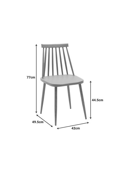 Aurora Scaun de Dining din Polipropilenă Albastru 42x49.5x77cm