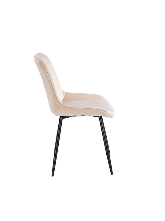 Bony Velvet Dining Chair Beige 51x58x87cm