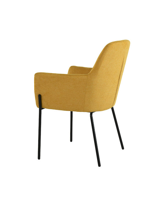 Hibiscus Dining Armchair With Fabric Upholstery Yellow 56x61x83cm