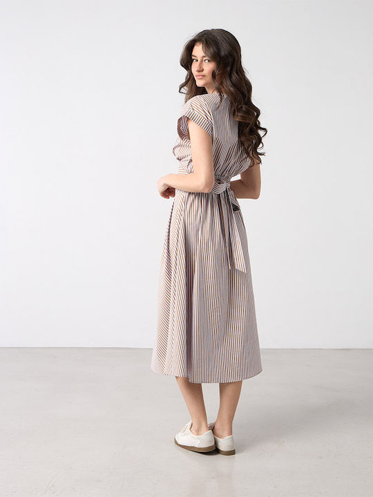 Summer Midi Dress Brown