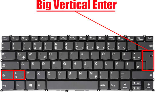 Немска Клавиатура За Лаптоп Lenovo Ideapad Flex 5 14alc05 82hu 14are05 81x2 14itl5 82bh 14are05 82a2 14abr8 82xx Air 14 2020 3-14ada6 3-14alc6 3-14itl6 5-14iil05 Без Рамка Сива Код 40728denofrgray