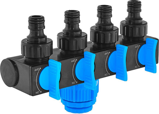 Four-way Water Splitter Sky-line Geko G72959 1" Reducers 3/4" 1/2"