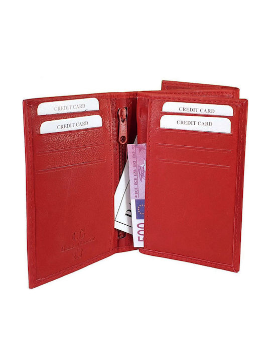 Small Leather Women's Wallet with RFID Red