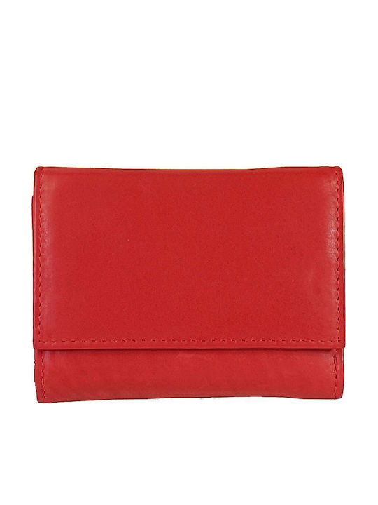 Small Leather Women's Wallet with RFID Red
