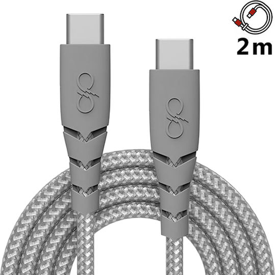 Force Power Ултра-усилен USB C USB C Кабел 2м 5A Сив
