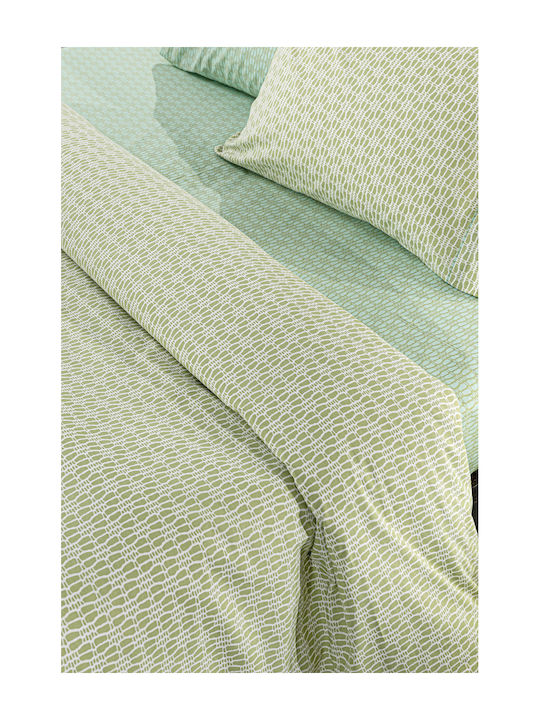Guy Laroche Sandy Bed Sheet Set with 2 Pillowcases Double 240x265cm Green (3pcs)