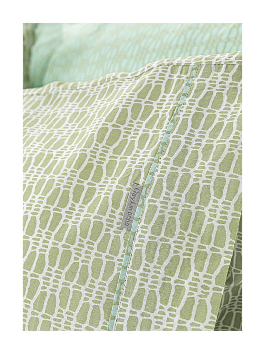 Guy Laroche Sandy Bed Sheet Set with 2 Pillowcases Double 240x265cm Green (3pcs)