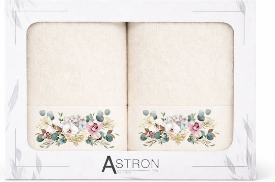 Astron Italy Кърпа За Лице Blossom Ecru 2 Брой Тегло 500гр/м²