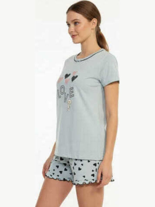 Prive Underwear Prive Underwear Damen Schlafanzug Set Hellblau