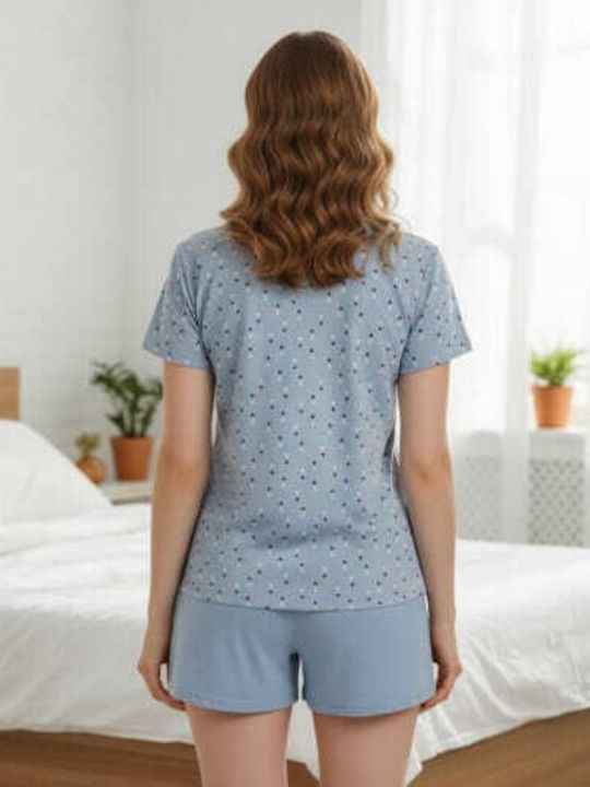Prive Underwear Prive Underwear Damen Schlafanzug & Pyjamas Sommer Baumwoll-Set Hellblau