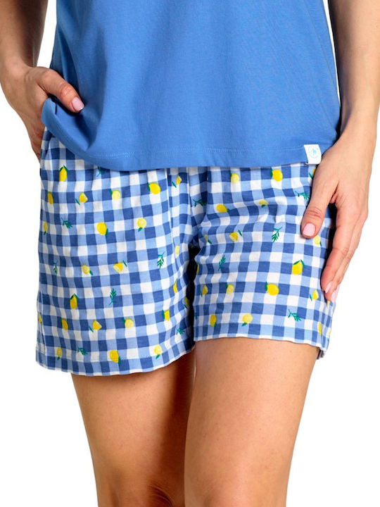 Muydemi Summer Women's Pyjama Set Light Blue