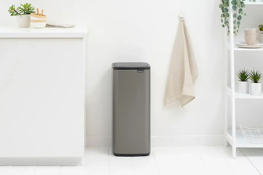 Brabantia Bo Touch Plastic Grey Push Waste Bin 30lt