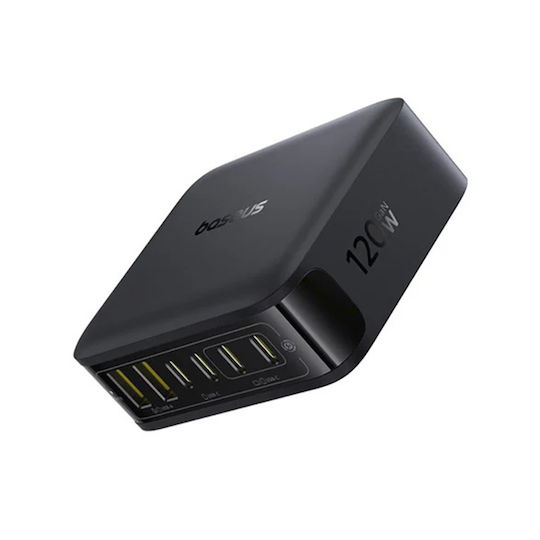 Baseus GaN Charging Station with 2 USB-A Ports and 4 USB-C Ports 120W in Black Colour (EnerFill FH21)