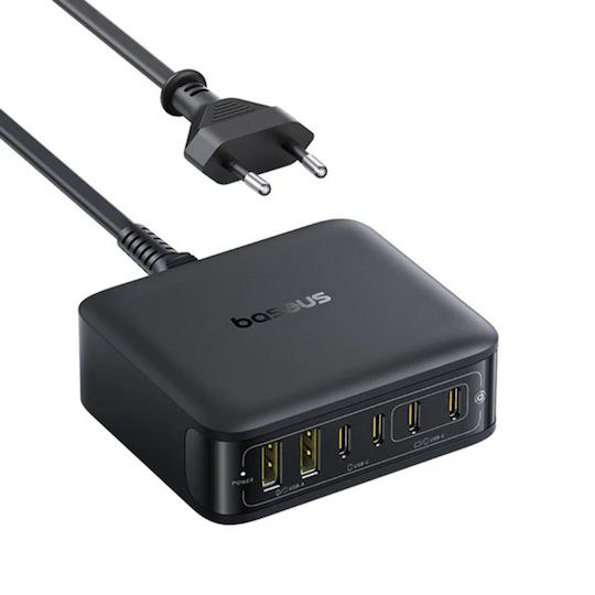 Baseus GaN Charging Station with 2 USB-A Ports and 4 USB-C Ports 120W in Black Colour (EnerFill FH21)
