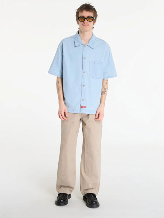 Short Sleeve Denim Shirt Regular Fit Fog Blue