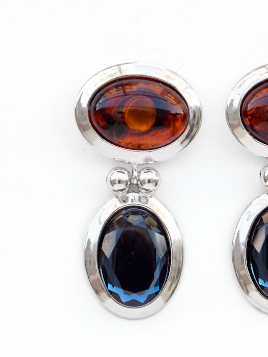 Kaleido Gold Plated Earrings with Blue Stones
